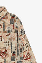 Vintage Fun Mixed Pattern Graphic Button Up Blouse (1990s)