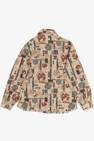 Vintage Fun Mixed Pattern Graphic Button Up Blouse (1990s)