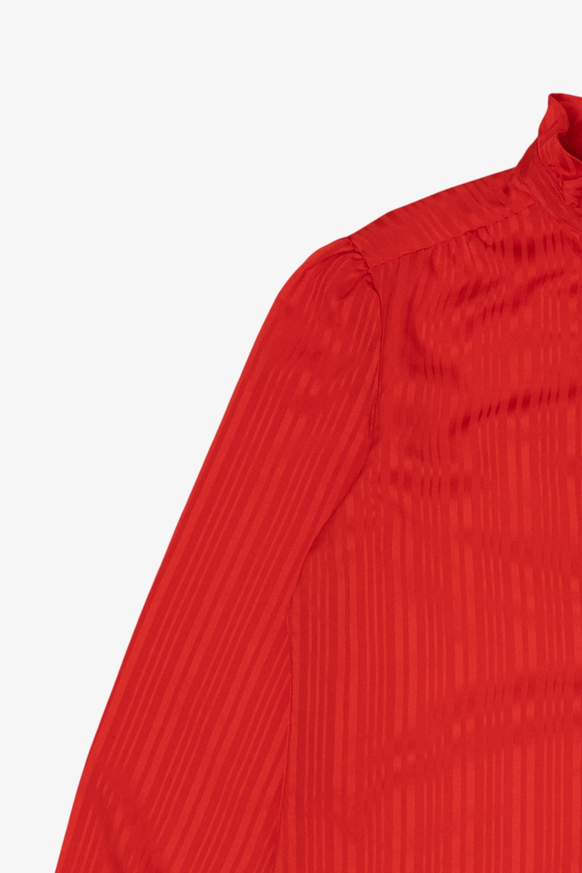 Vintage Red Ship'n Shore Ruffle Button Up Blouse (1980s)