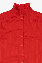 Vintage Red Ship'n Shore Ruffle Button Up Blouse (1980s)