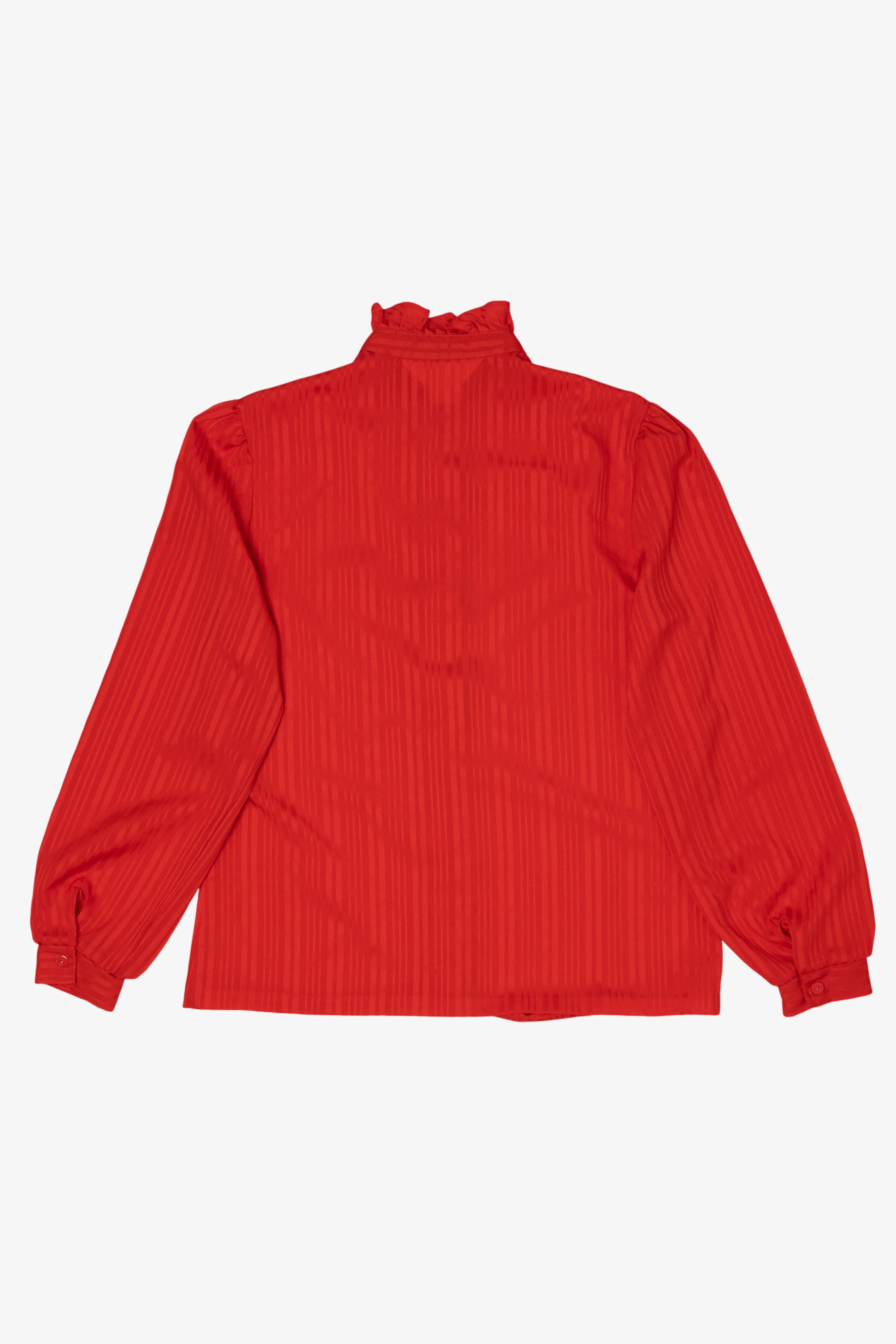 Vintage Red Ship'n Shore Ruffle Button Up Blouse (1980s)