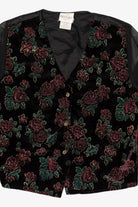 Vintage Bentley Velvet Vest And Sheer Sleeves Button Up Blouse (1980s)