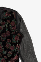 Vintage Bentley Velvet Vest And Sheer Sleeves Button Up Blouse (1980s)