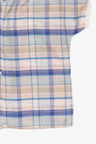 Vintage Plaid Lace Trim Collar Button Up (1980s)