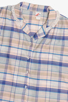 Vintage Plaid Lace Trim Collar Button Up (1980s)