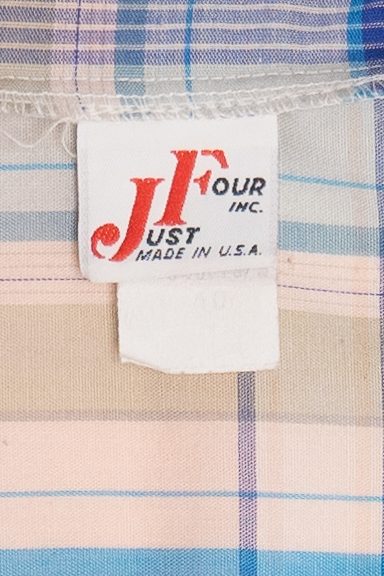 Vintage Plaid Lace Trim Collar Button Up (1980s)