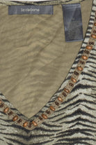 Vintage Liz Claiborne Zebra Mesh Quarter Sleeve Top (2000s)