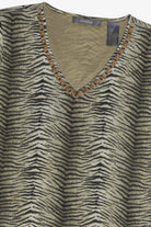 Vintage Liz Claiborne Zebra Mesh Quarter Sleeve Top (2000s)