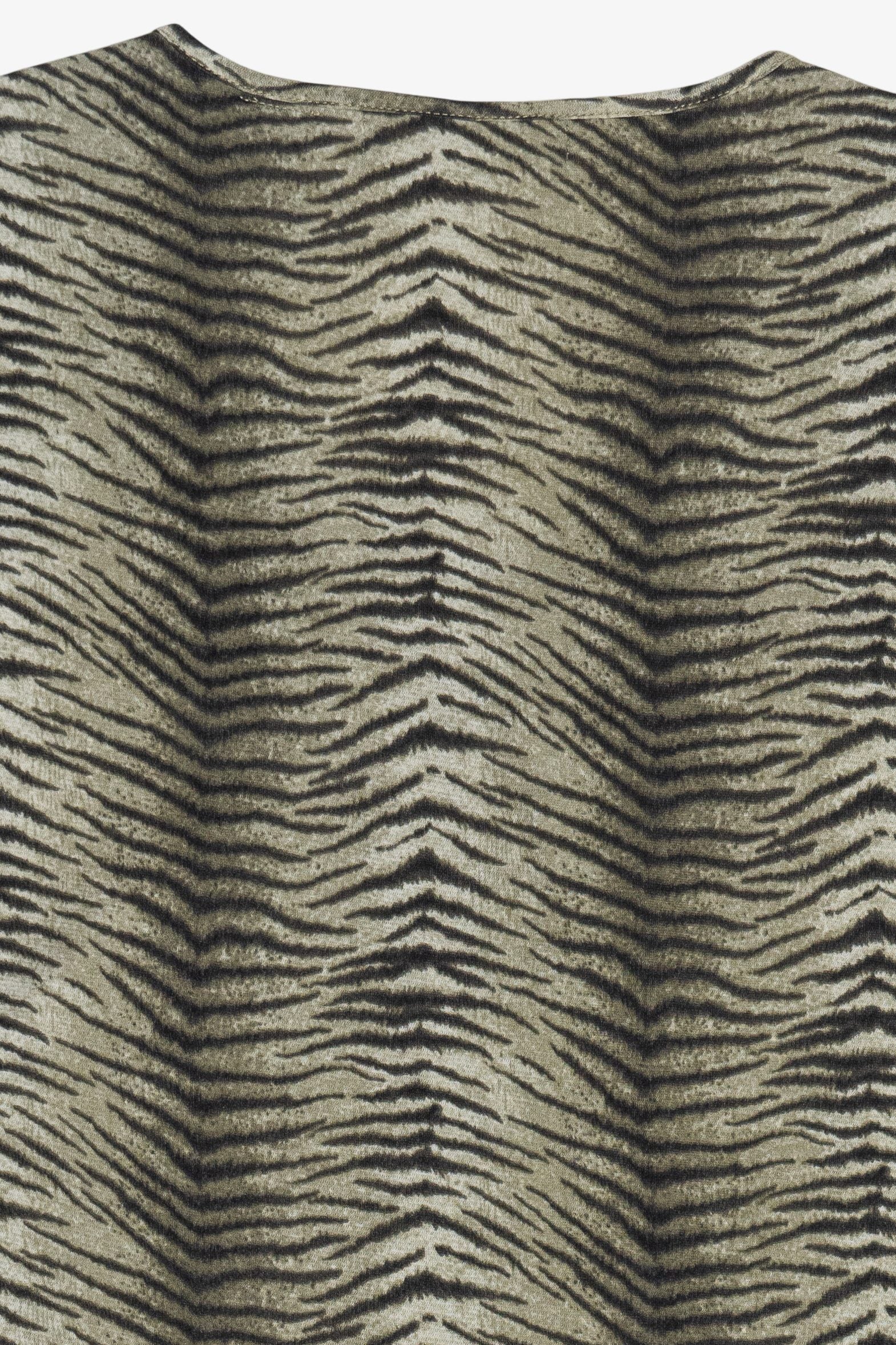 Vintage Liz Claiborne Zebra Mesh Quarter Sleeve Top (2000s)