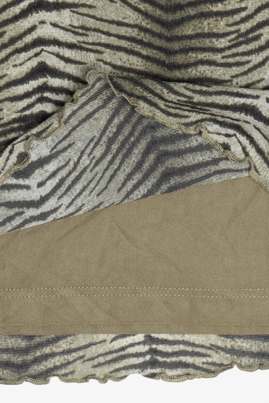 Vintage Liz Claiborne Zebra Mesh Quarter Sleeve Top (2000s)