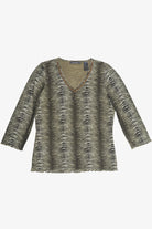 Vintage Liz Claiborne Zebra Mesh Quarter Sleeve Top (2000s)