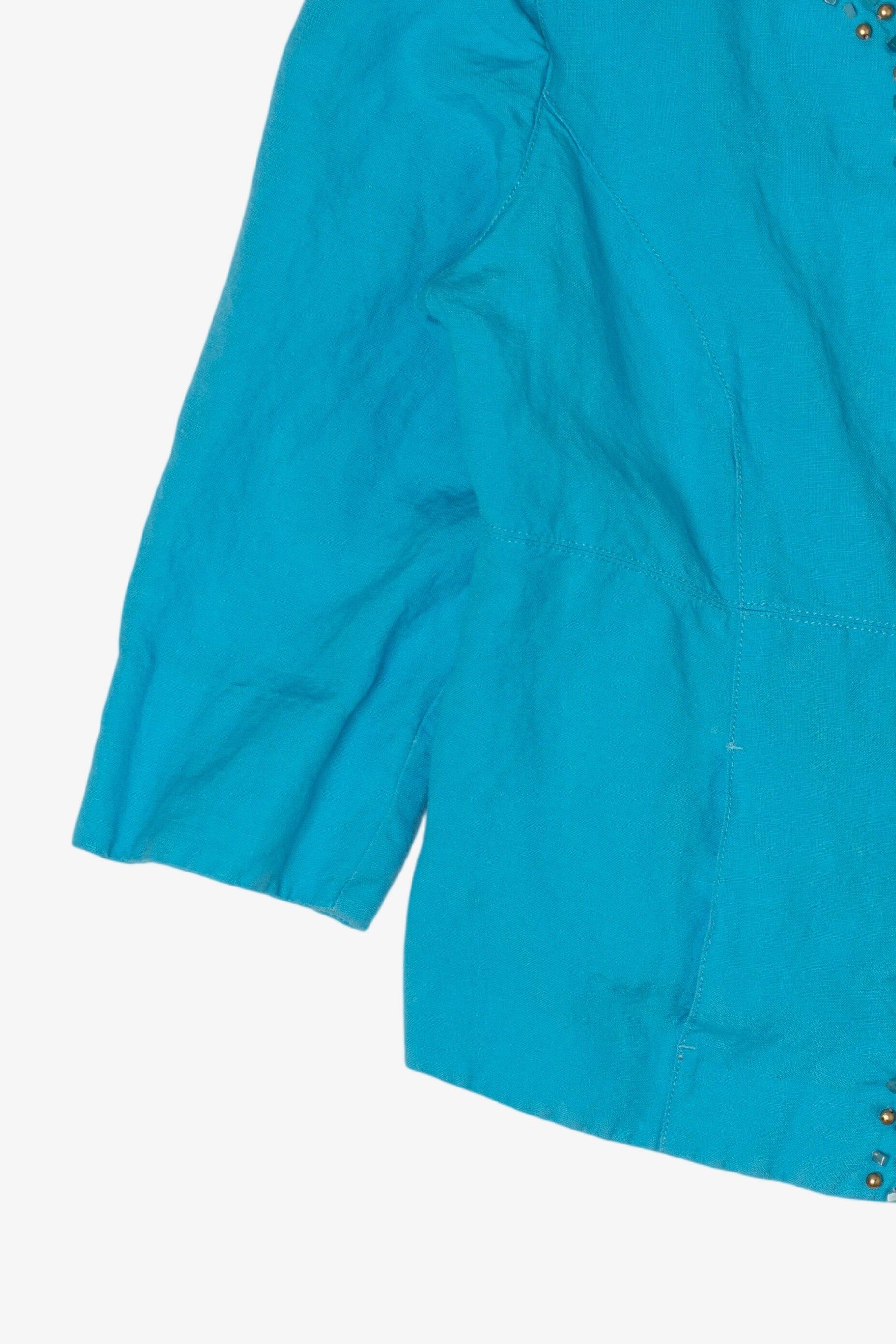 Vintage Y2k Turquoise Beaded Ruby Rd Cardigan (2000s)
