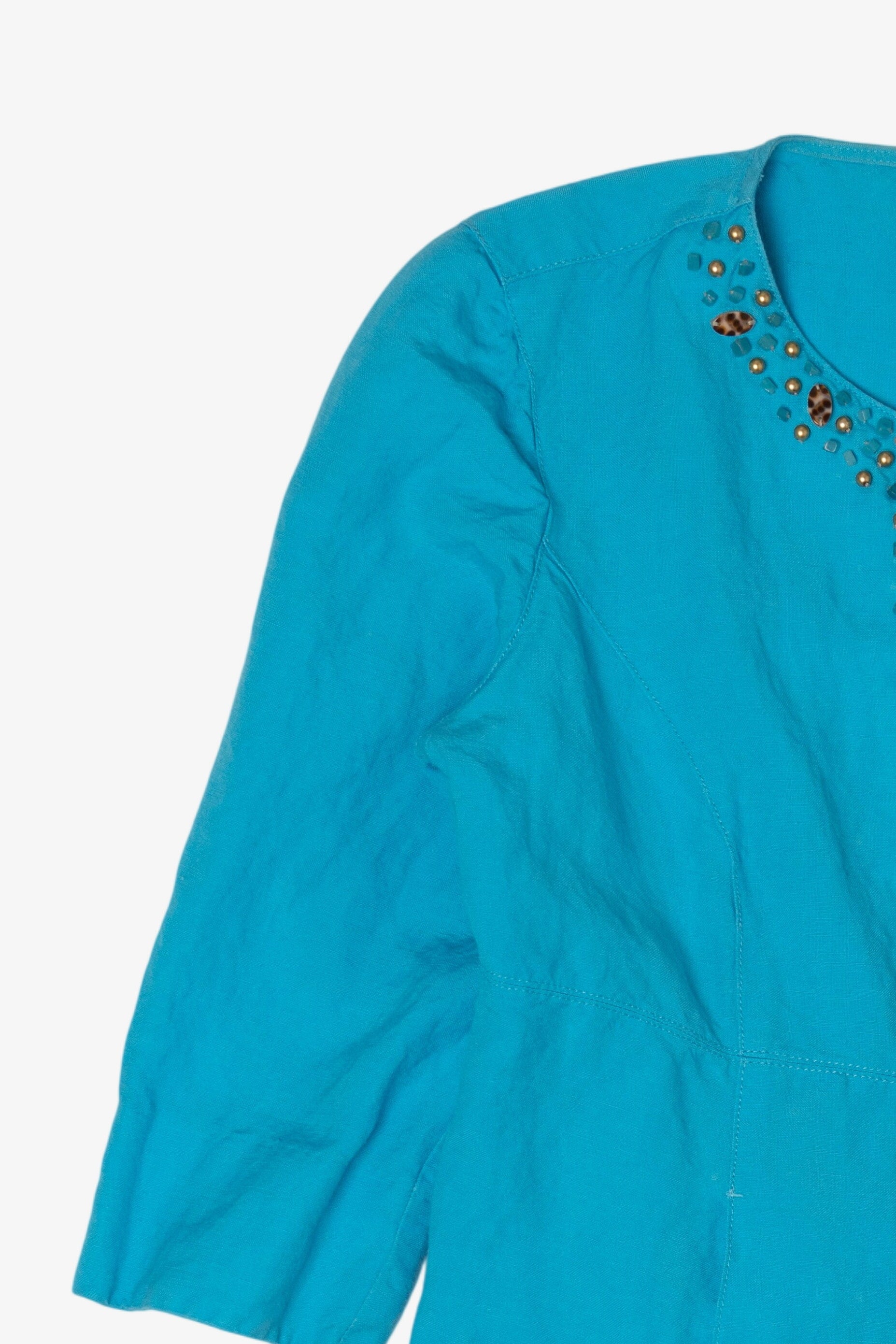 Vintage Y2k Turquoise Beaded Ruby Rd Cardigan (2000s)