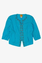Vintage Y2k Turquoise Beaded Ruby Rd Cardigan (2000s)
