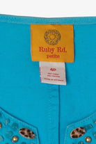 Vintage Y2k Turquoise Beaded Ruby Rd Cardigan (2000s)
