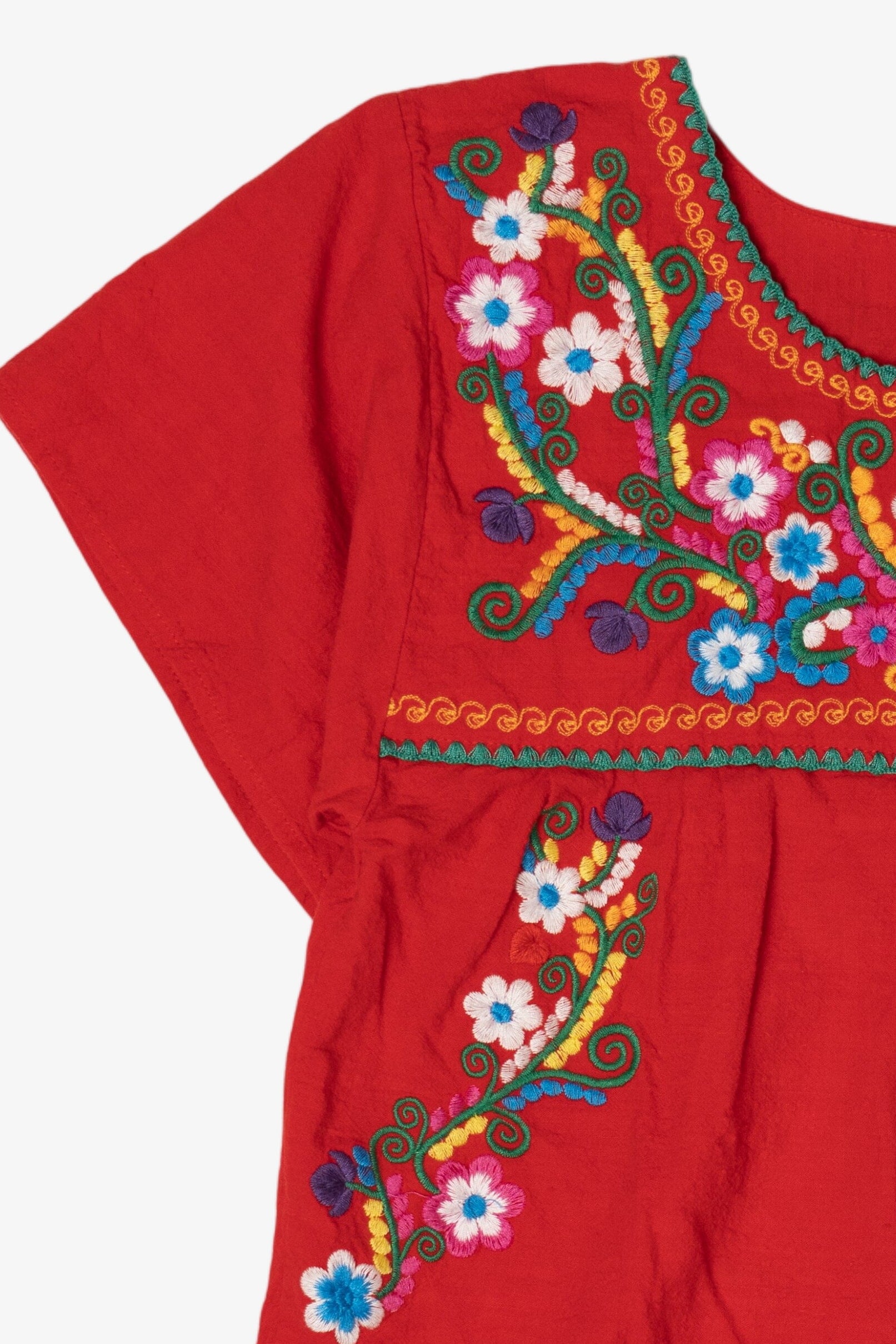 Red YZXDORWJ Embroidered Floral Blouse