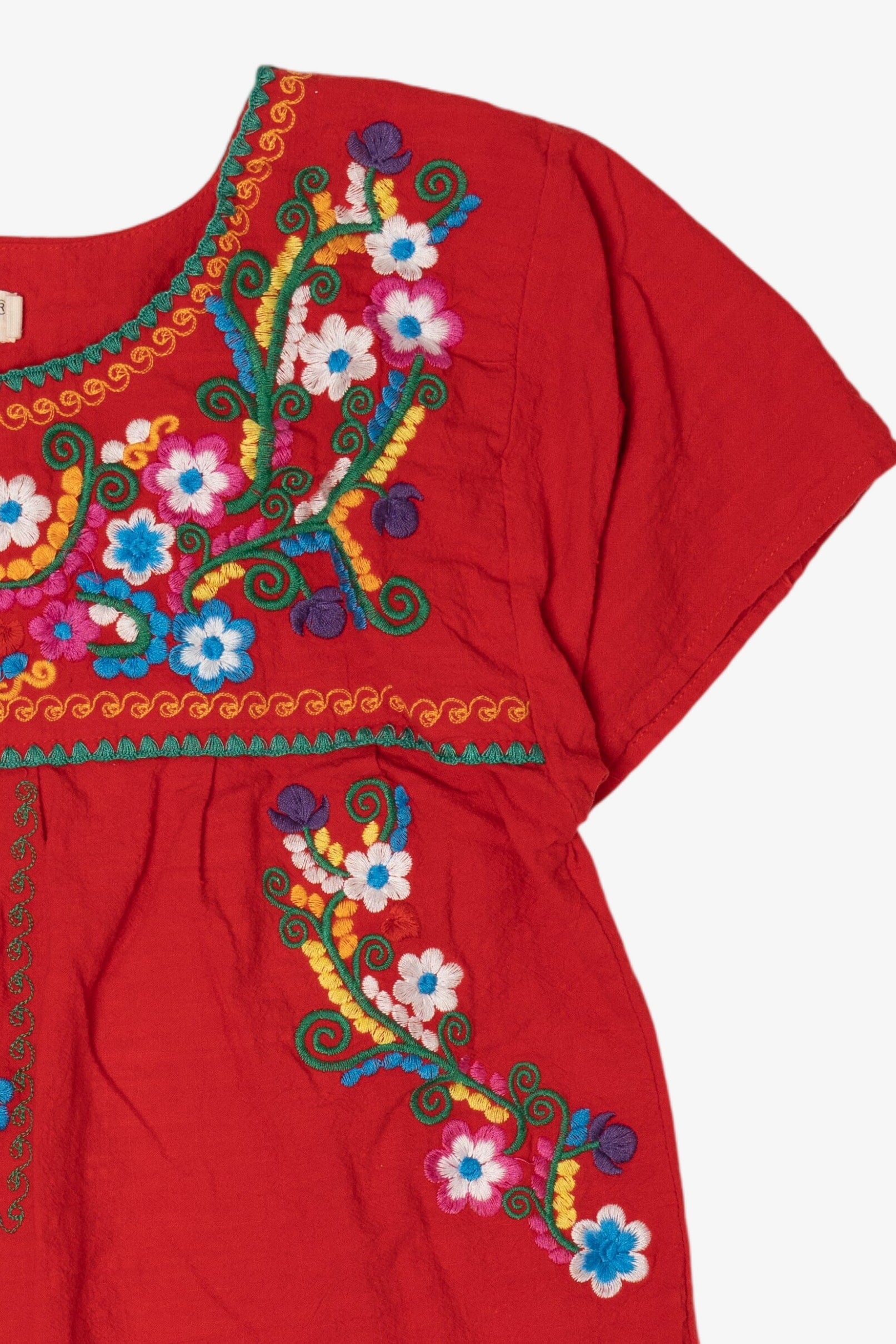Red YZXDORWJ Embroidered Floral Blouse