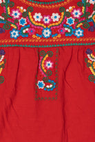 Red YZXDORWJ Embroidered Floral Blouse