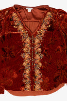 Vintage Burnt Orange Sundance Velvet Blouse (2000s)