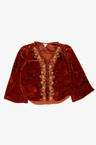Vintage Burnt Orange Sundance Velvet Blouse (2000s)