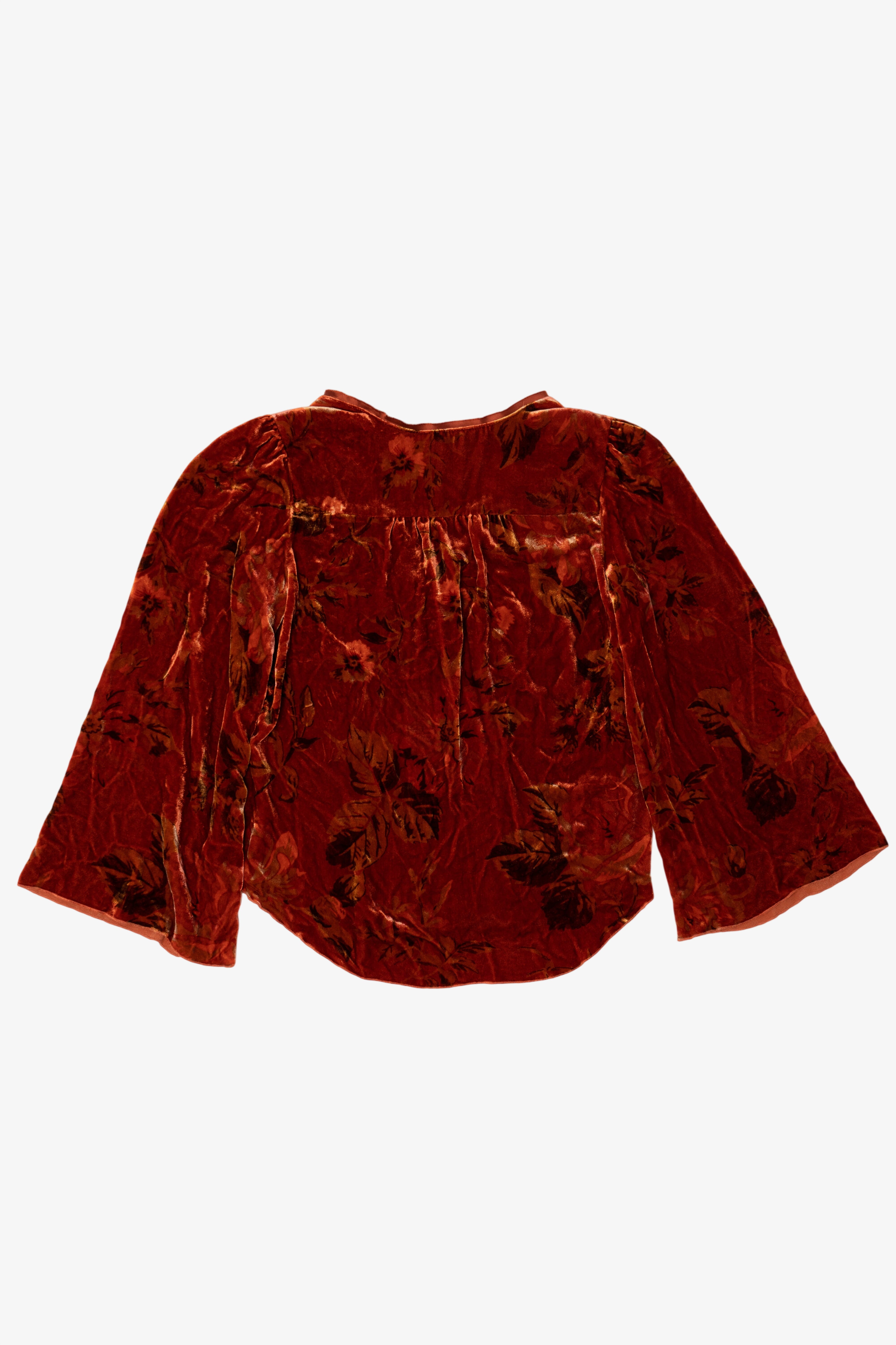 Vintage Burnt Orange Sundance Velvet Blouse (2000s)