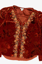 Vintage Burnt Orange Sundance Velvet Blouse (2000s)