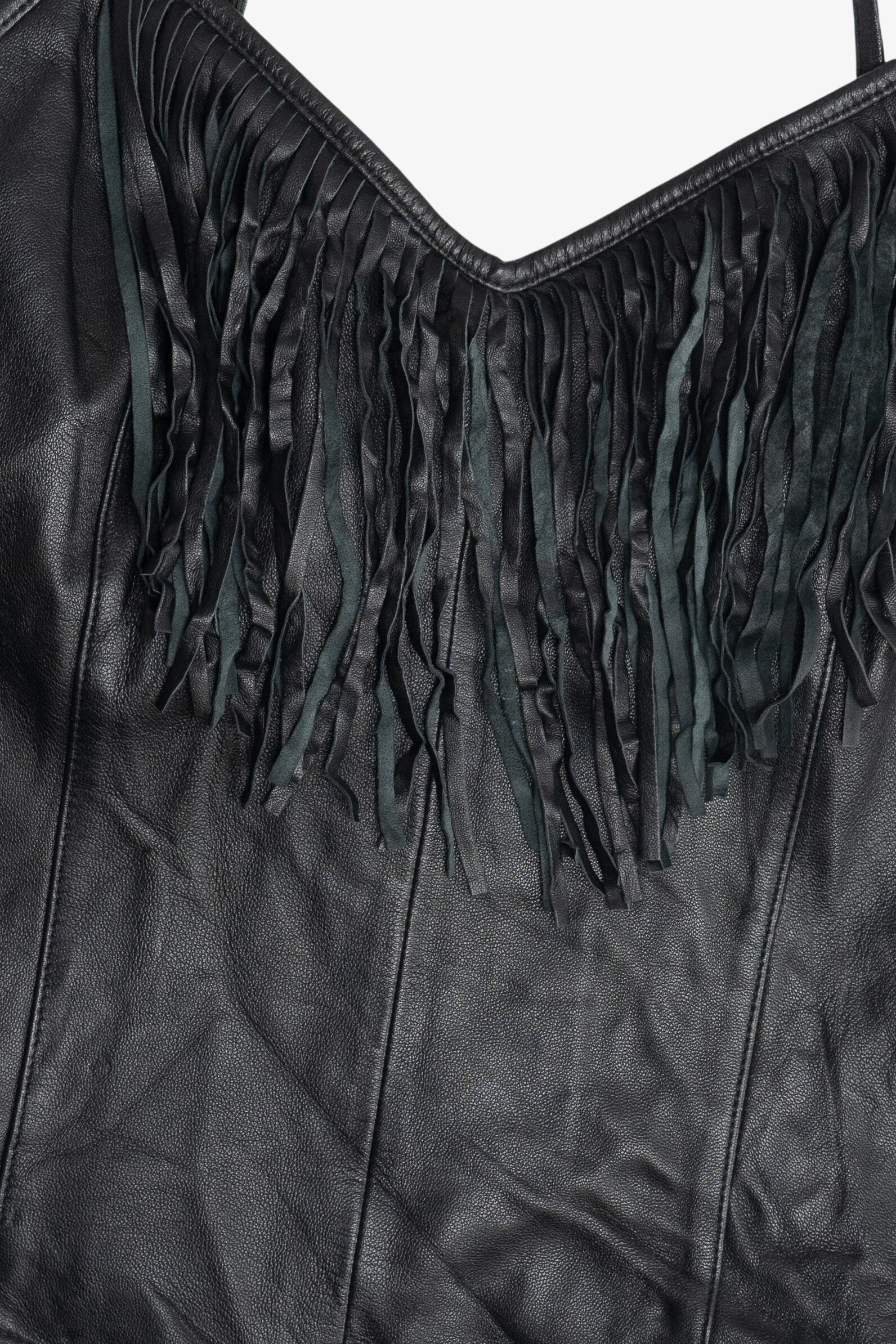 Vintage Jack Daniel's Leather Fringe Corset Top (2000s)