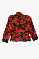 Vintage Red Roses Blouse (1990s)