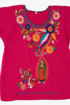 Pink Virgen de Gudalupe Embroidered Mexican Top (2010s)