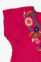 Pink Virgen de Gudalupe Embroidered Mexican Top (2010s)