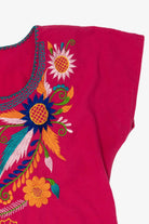 Pink Virgen de Gudalupe Embroidered Mexican Top (2010s)