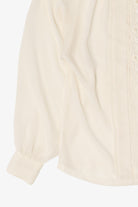 Vintage Ivory Floral Shapely Blouse (1980s)