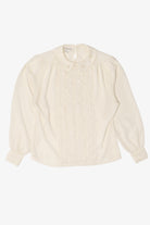 Vintage Ivory Floral Shapely Blouse (1980s)