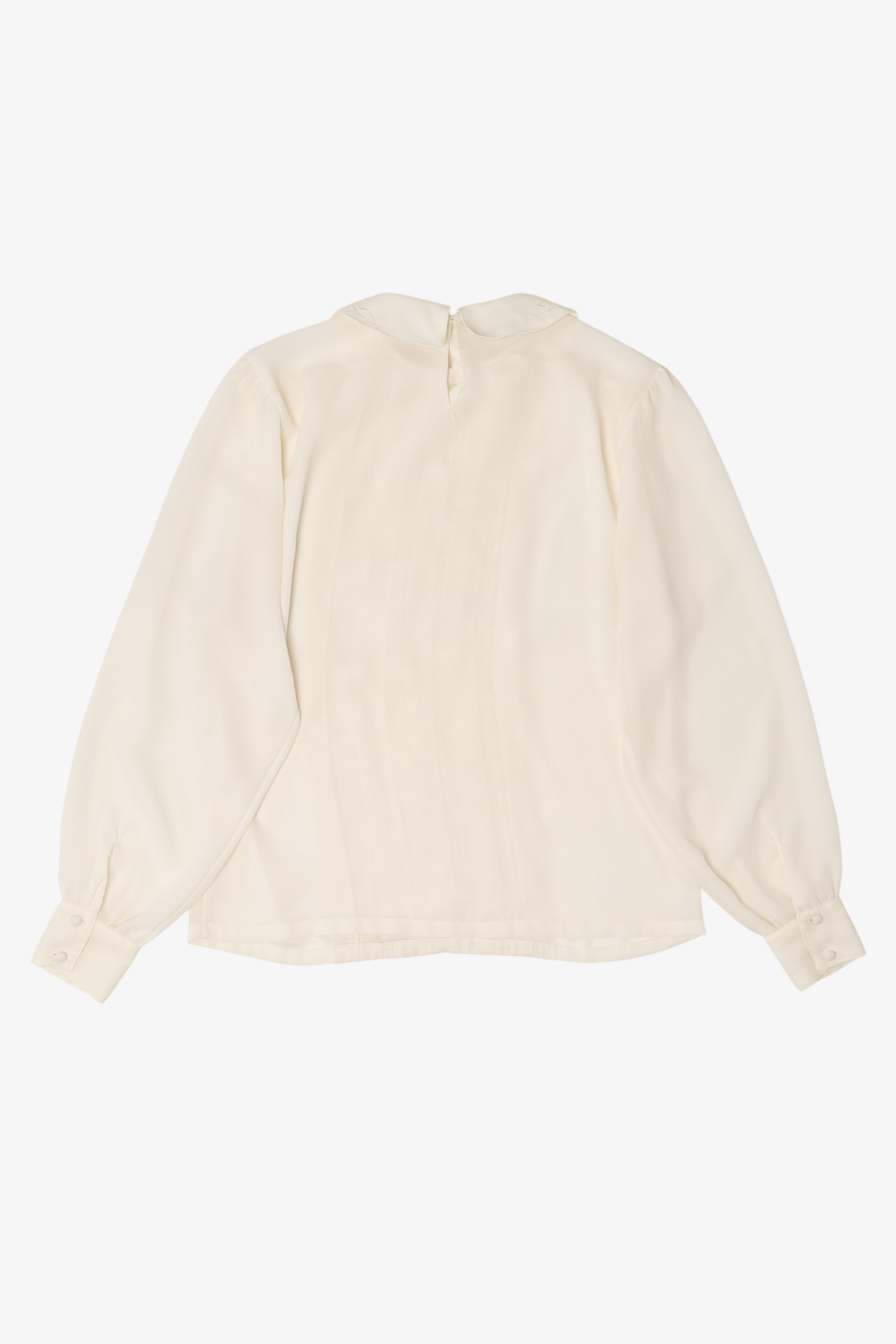 Vintage Ivory Floral Shapely Blouse (1980s)