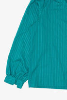 Vintage Teal Striped Ship n' Shore Button Up Blouse (1970s)