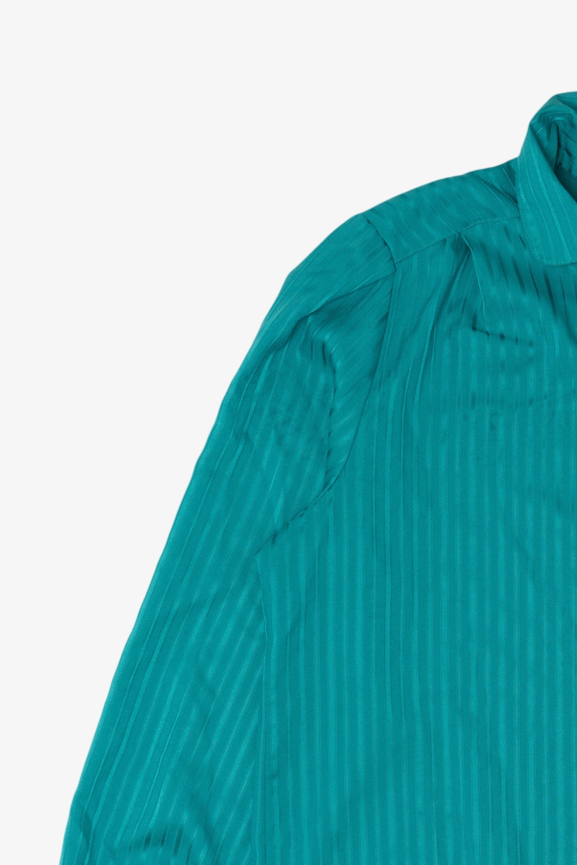 Vintage Teal Striped Ship n' Shore Button Up Blouse (1970s)