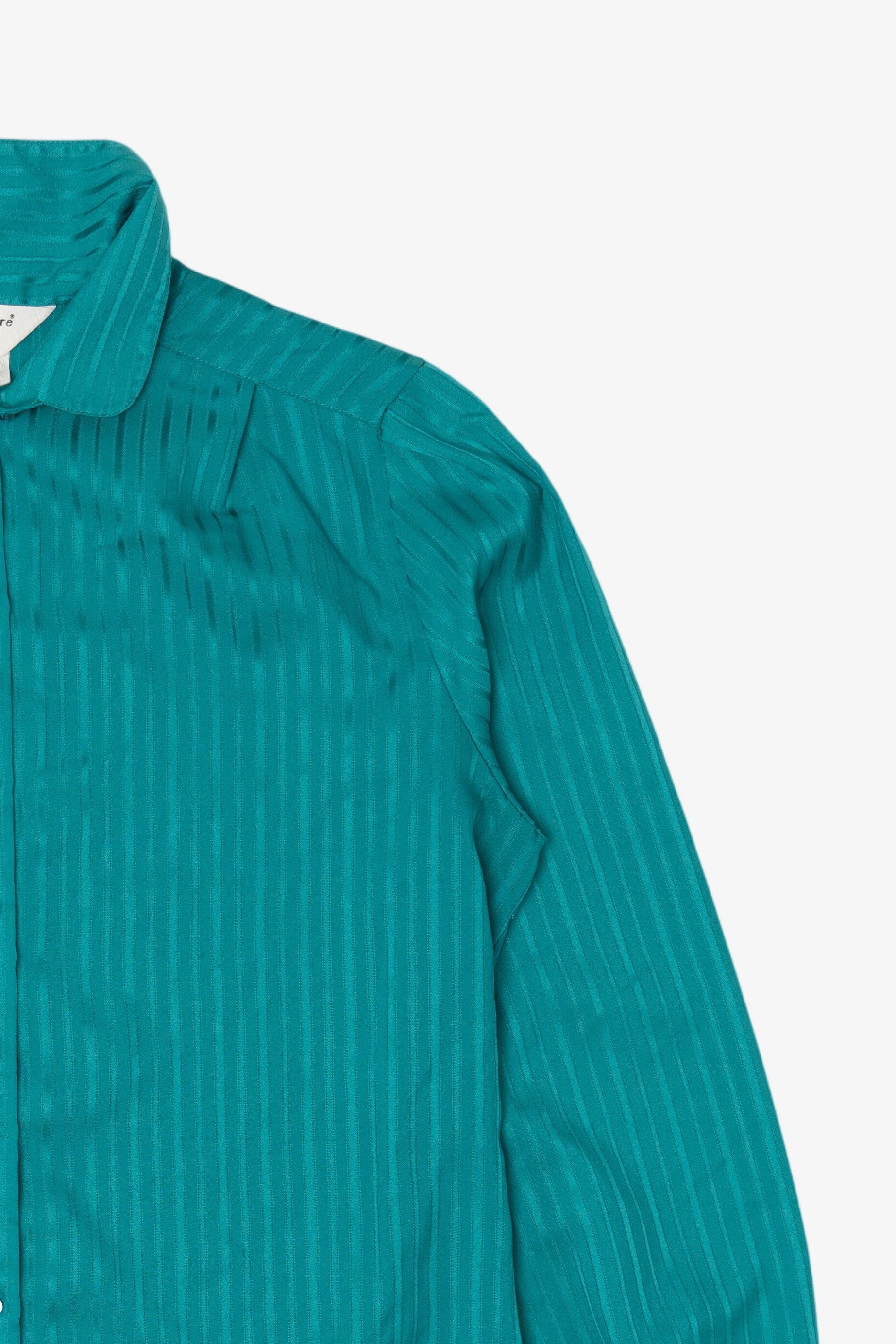 Vintage Teal Striped Ship n' Shore Button Up Blouse (1970s)