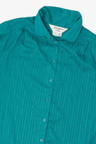 Vintage Teal Striped Ship n' Shore Button Up Blouse (1970s)