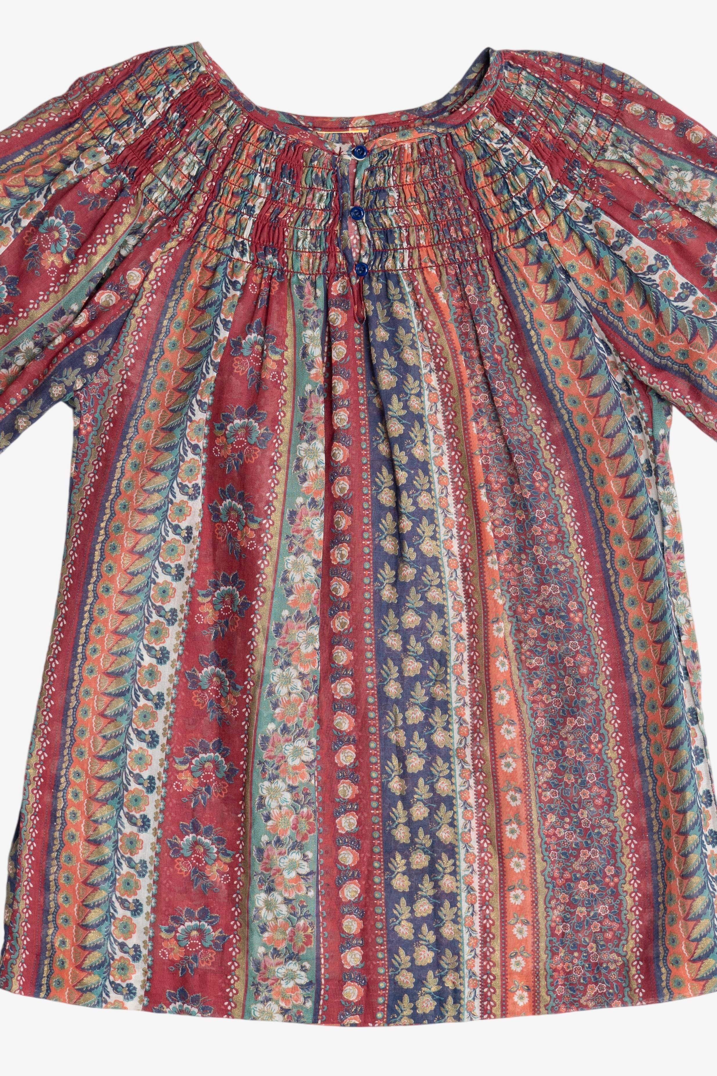 Prairie Puff Sleeve Semi-Sheer Top (1980s)