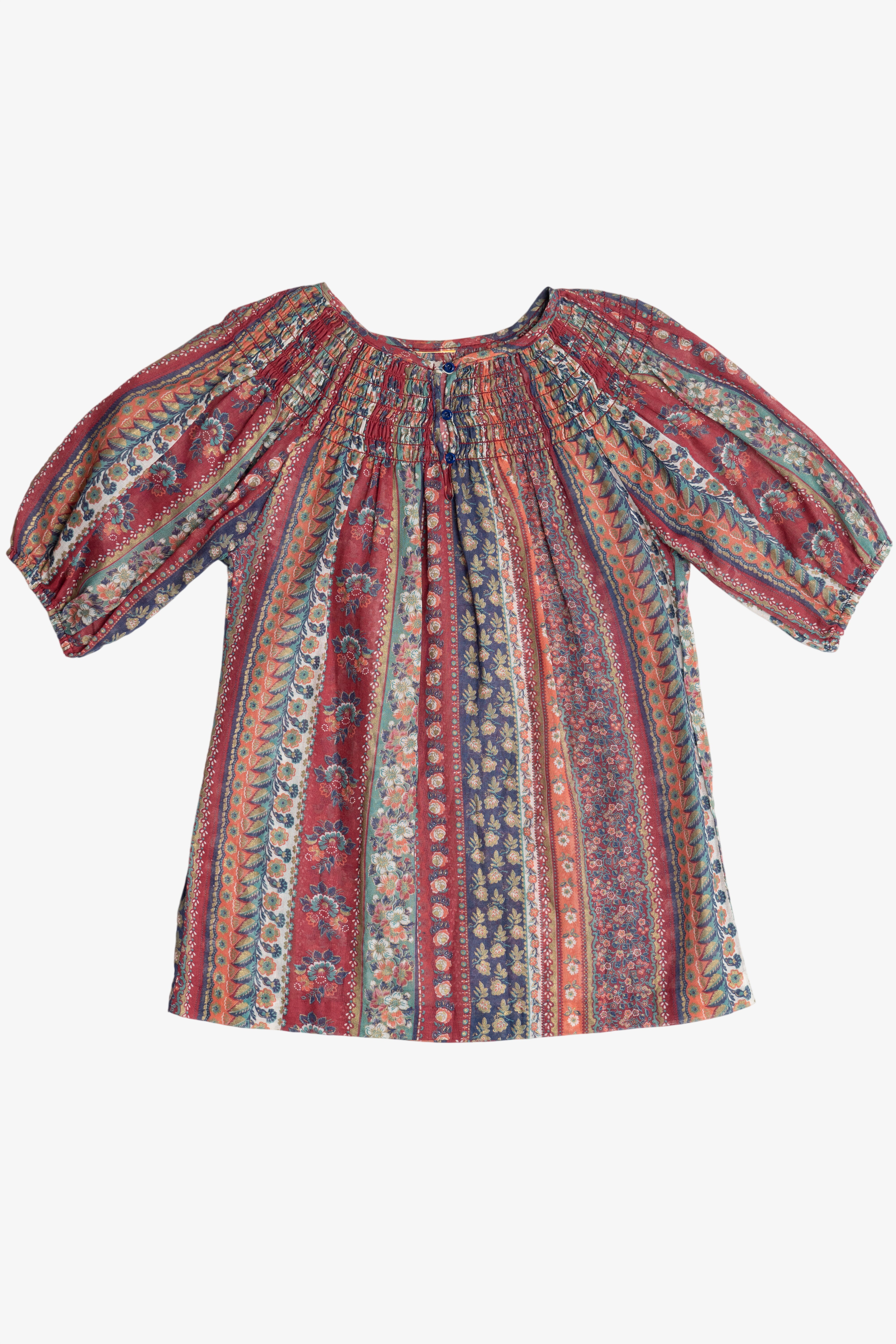 Prairie Puff Sleeve Semi-Sheer Top (1980s)