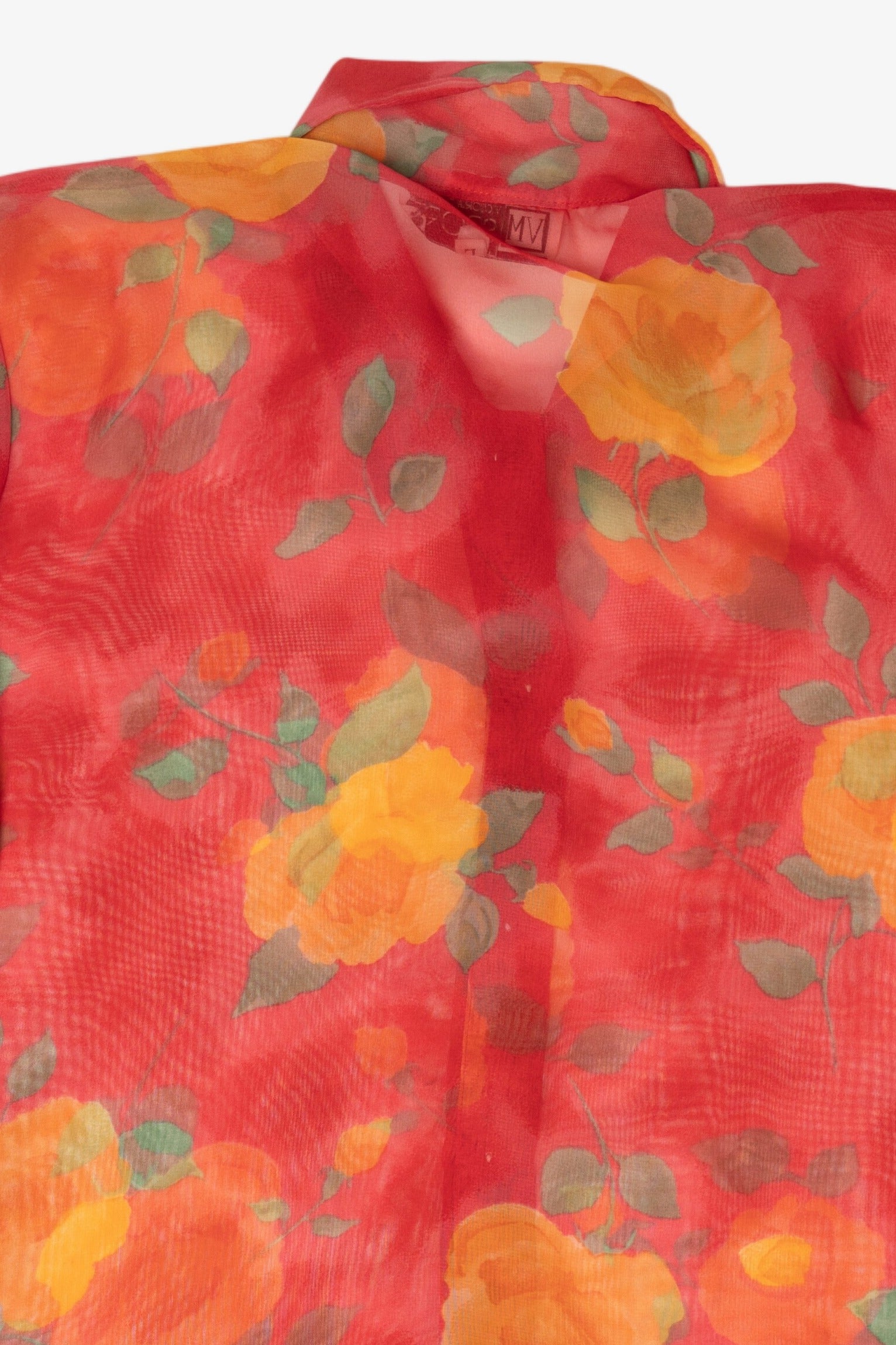 Vintage Red Floral Victoria Morgan Sport Blouse (1980s)