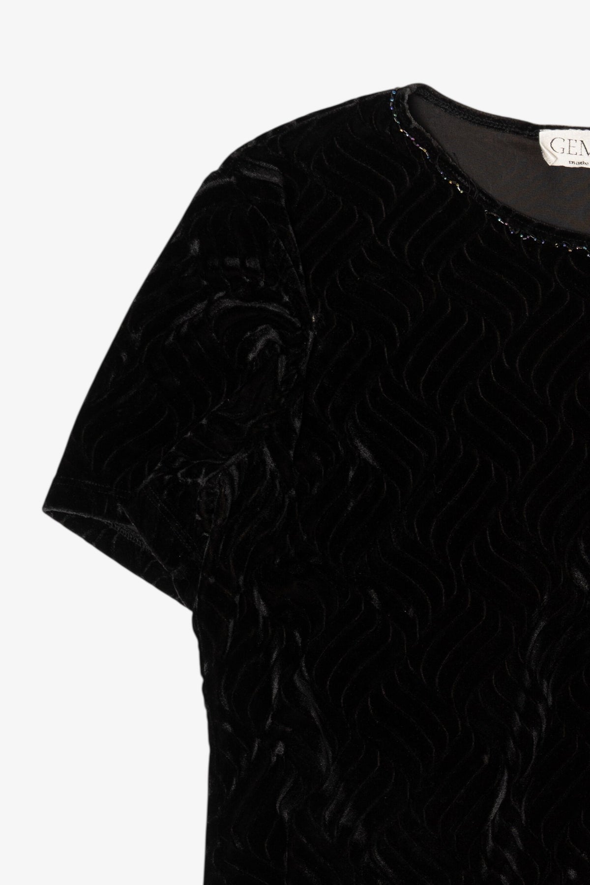 Vintage Black Gemilli Velvet Top (1990s)