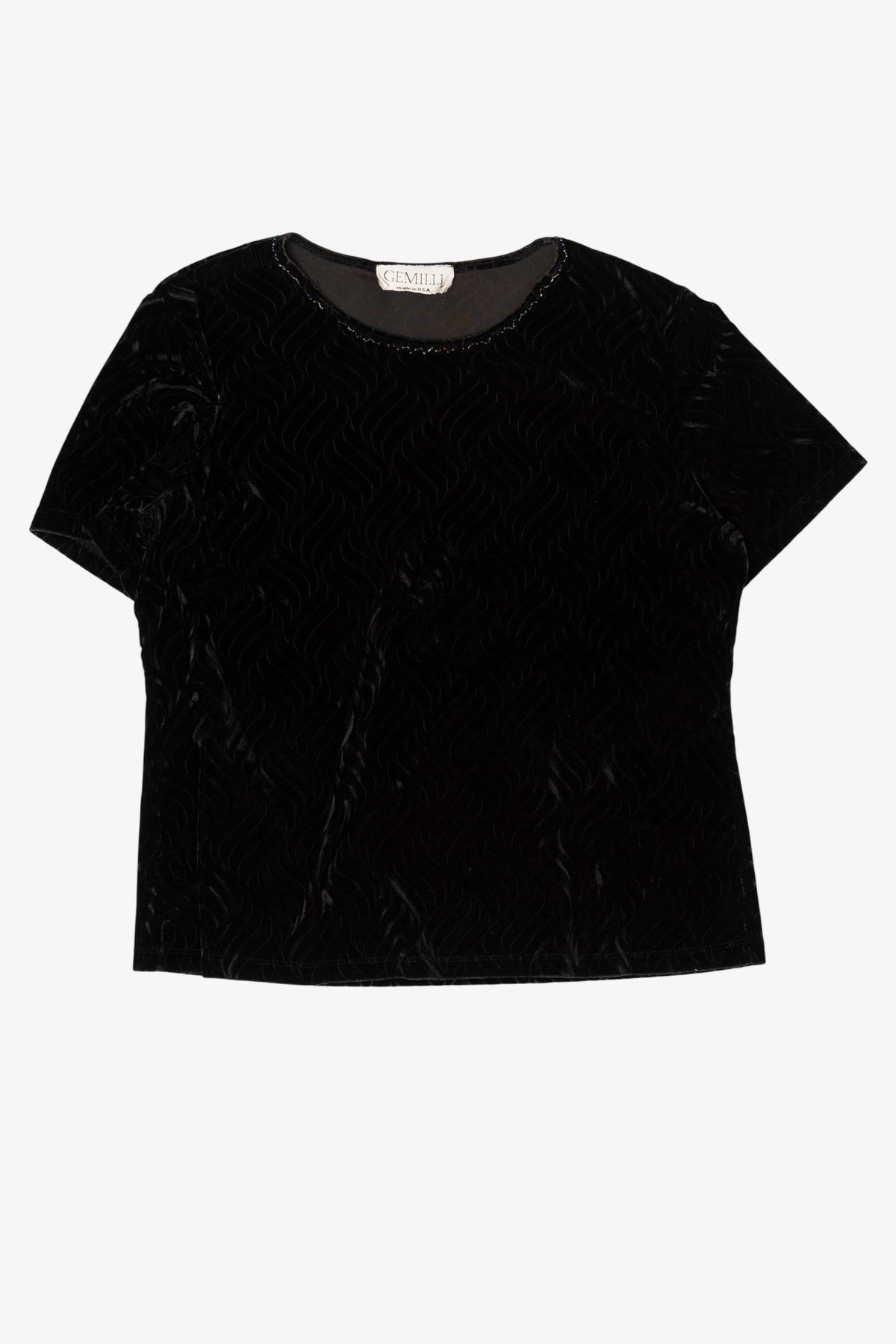 Vintage Black Gemilli Velvet Top (1990s)