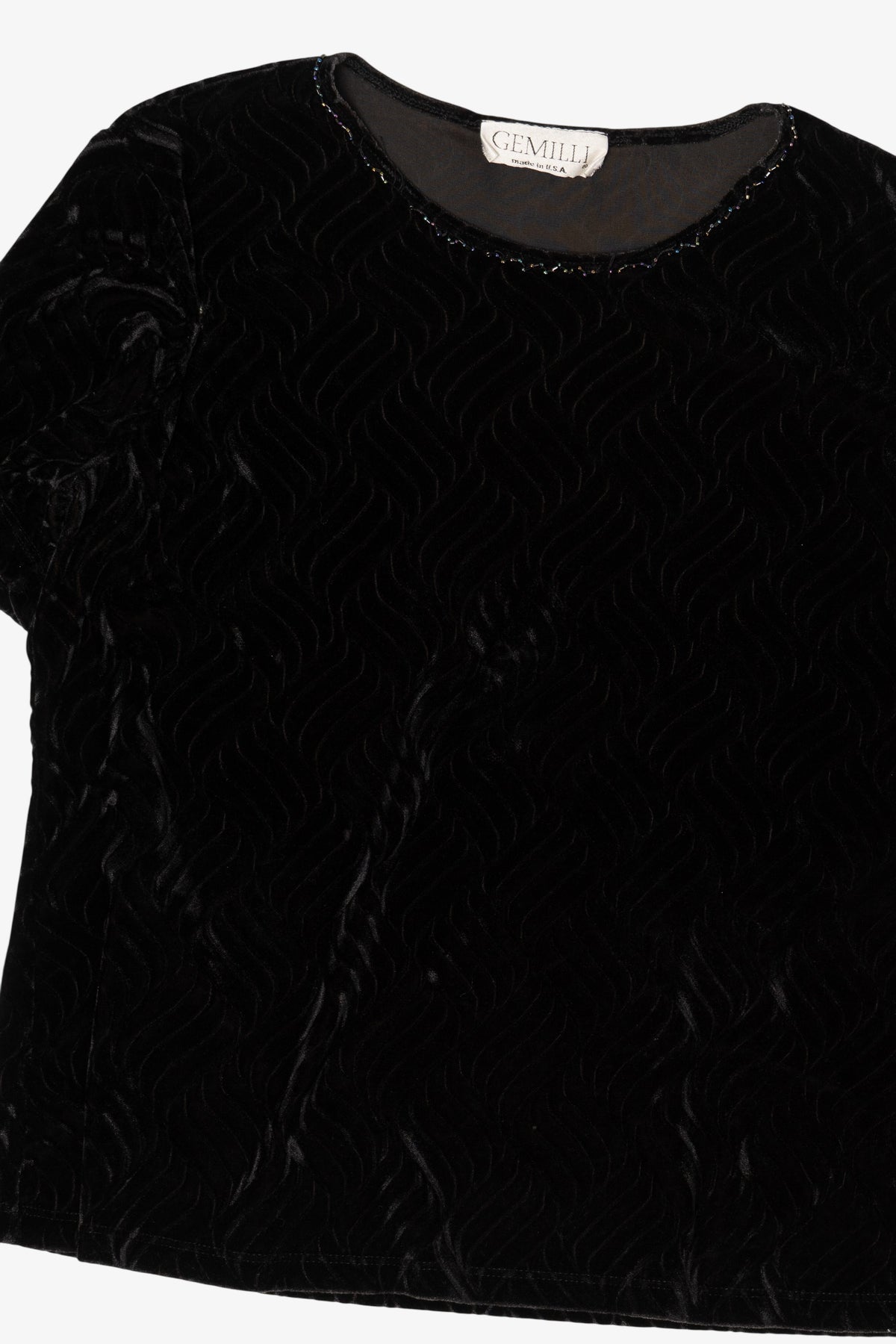 Vintage Black Gemilli Velvet Top (1990s)