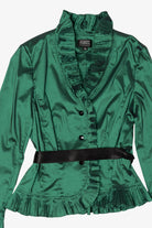 Vintage Emerald Adrianna Papell Button Up Blouse (1990s)