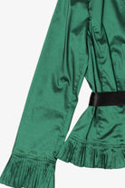 Vintage Emerald Adrianna Papell Button Up Blouse (1990s)