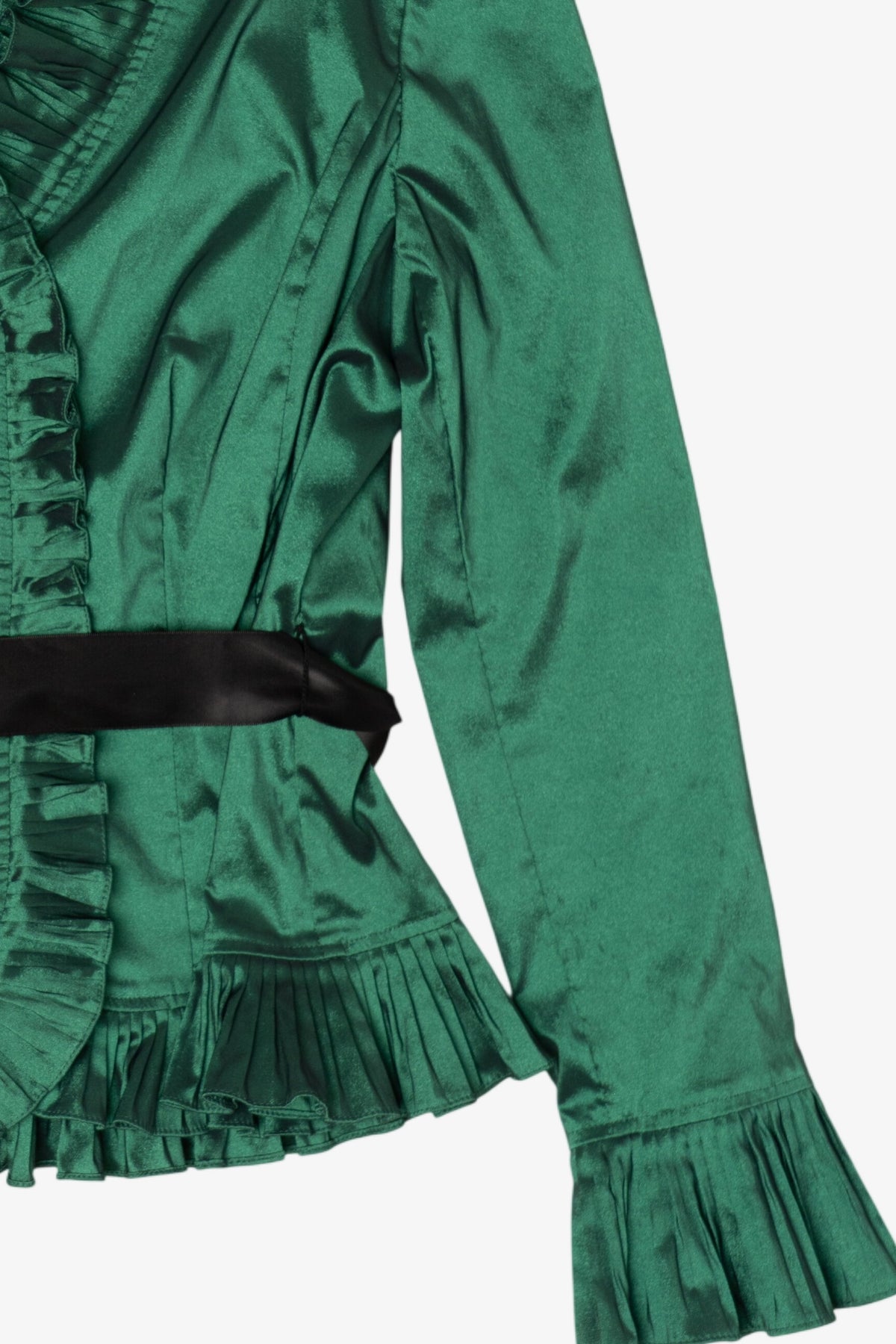 Vintage Emerald Adrianna Papell Button Up Blouse (1990s)