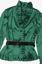 Vintage Emerald Adrianna Papell Button Up Blouse (1990s)