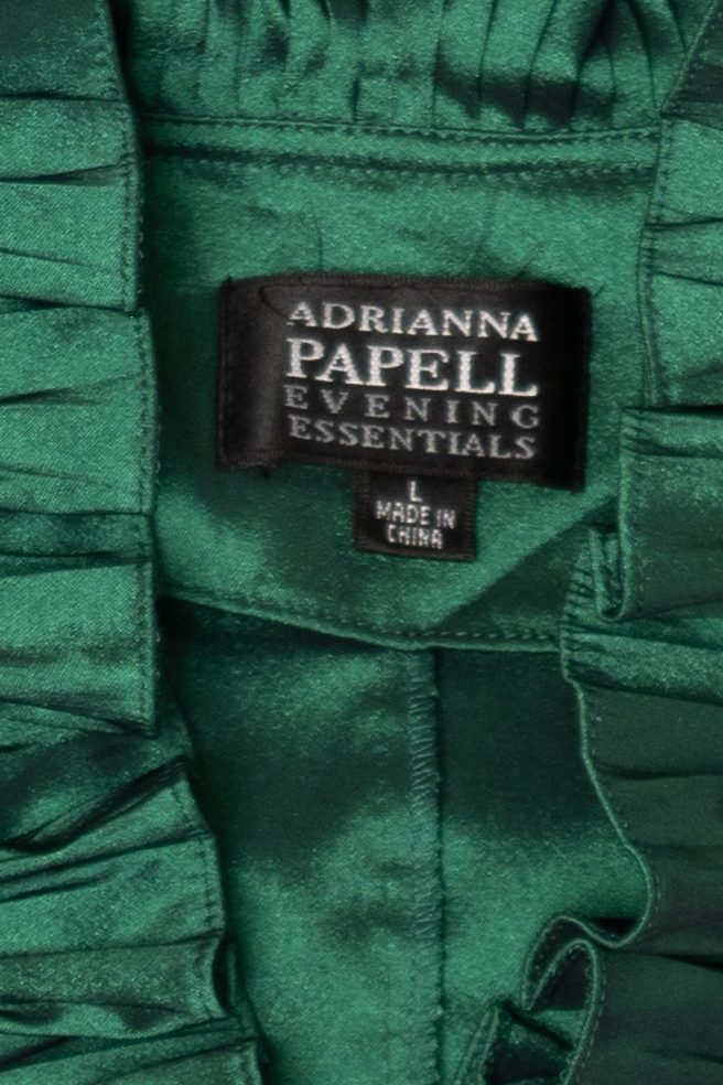 Vintage Emerald Adrianna Papell Button Up Blouse (1990s)