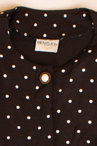 Vintage Black Polka Dot Button Up Blouse (1980s)